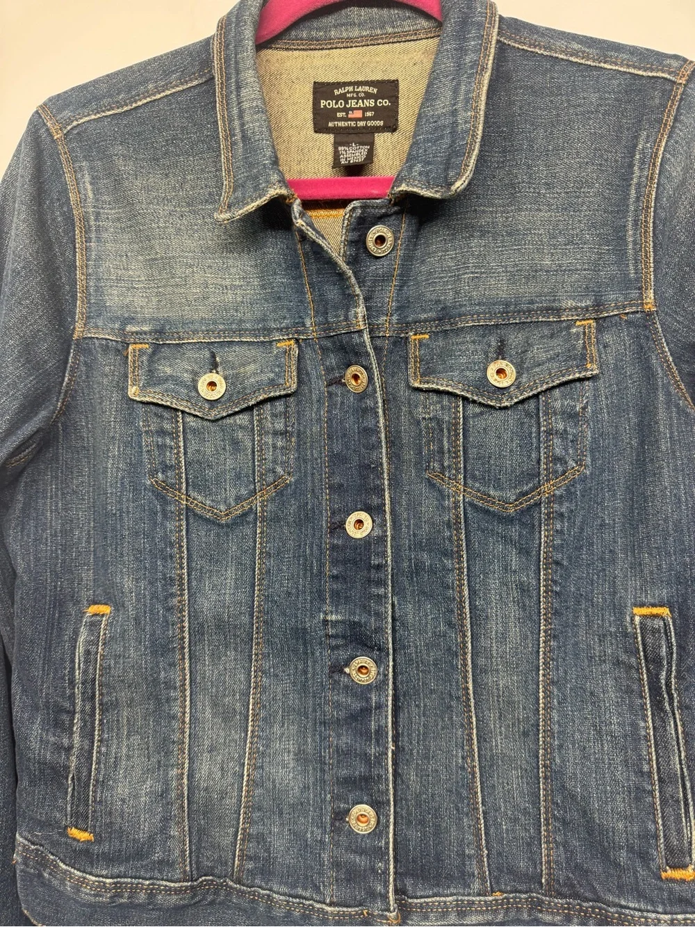 Ralph Lauren Women's Blue Denim Jean Jacket large - Picture 3 of 7
